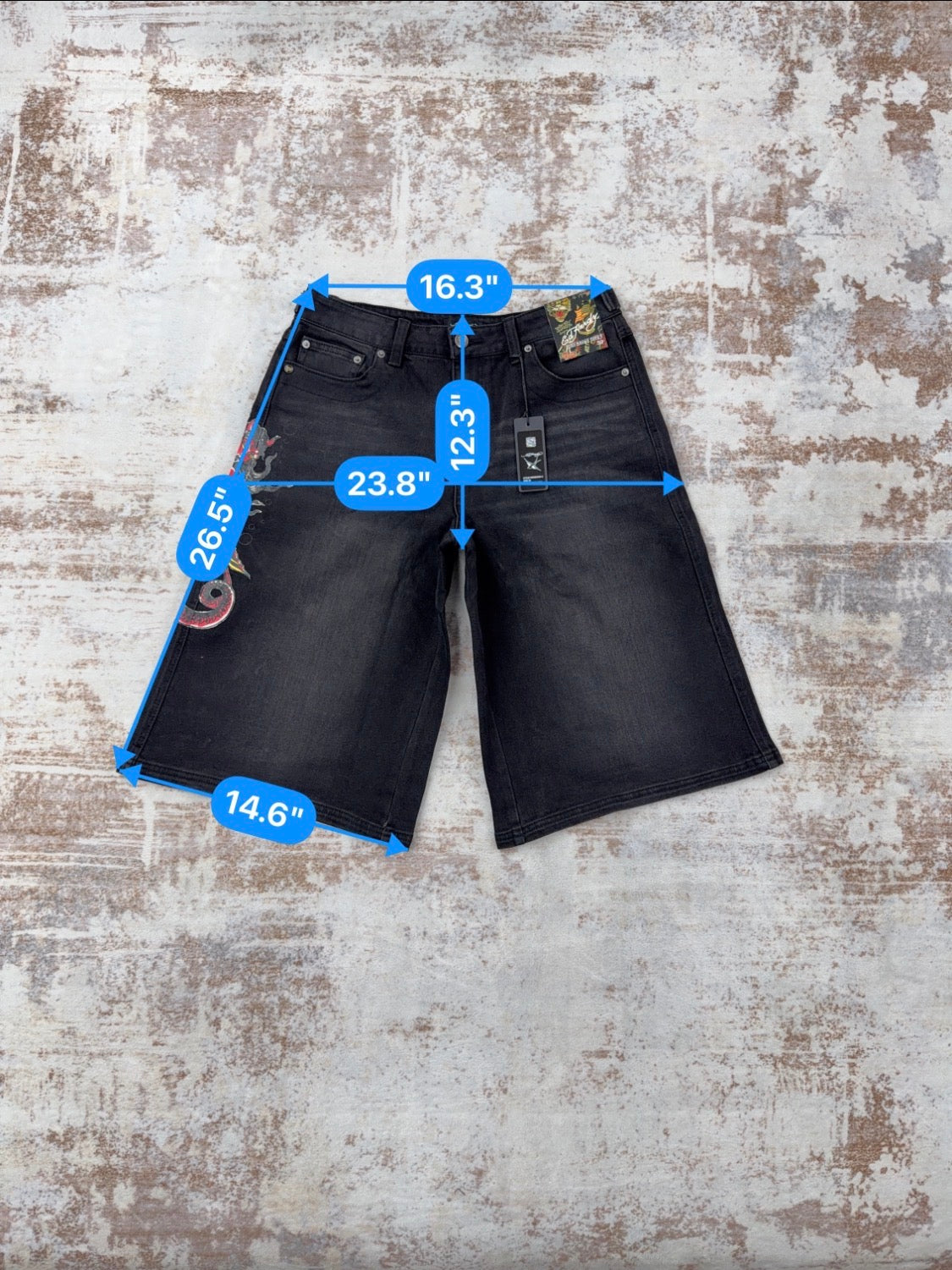 Ed Hardy women’s Baggy Denim jeans shorts • Y2K Style • Size 30/32