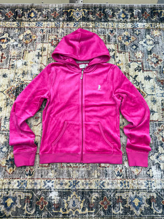 Juicy Couture Hot Pink Velour Hoodie – Y2K Glam Style ( new)