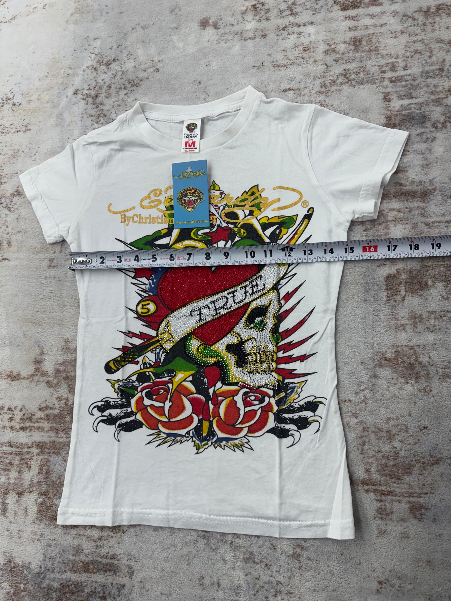 Vintage y2k ED Hardy & Christian audigier women Tee size S/M/L ( NEW)