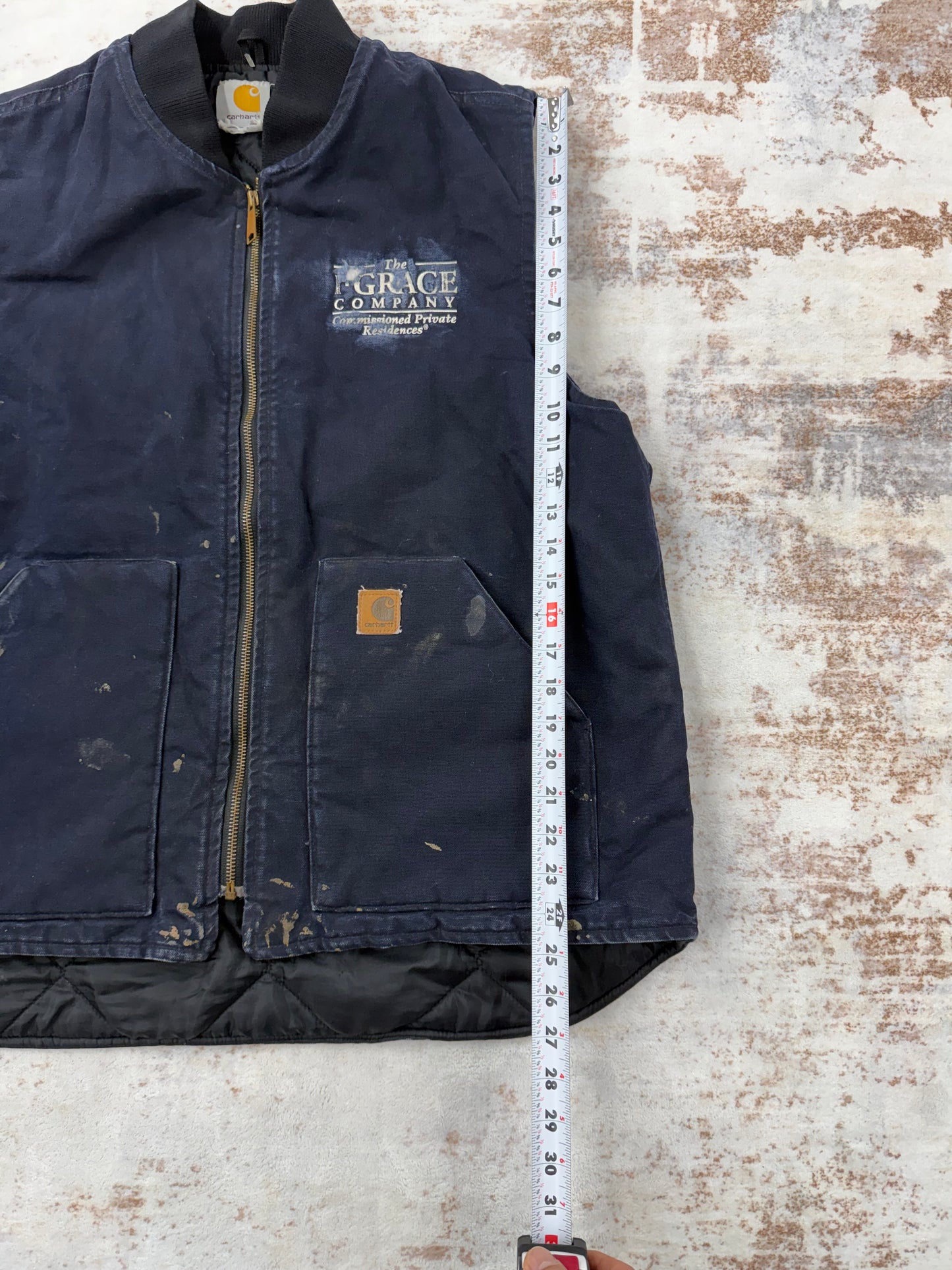 Vtg Carhartt Vest Mens Blue size XL