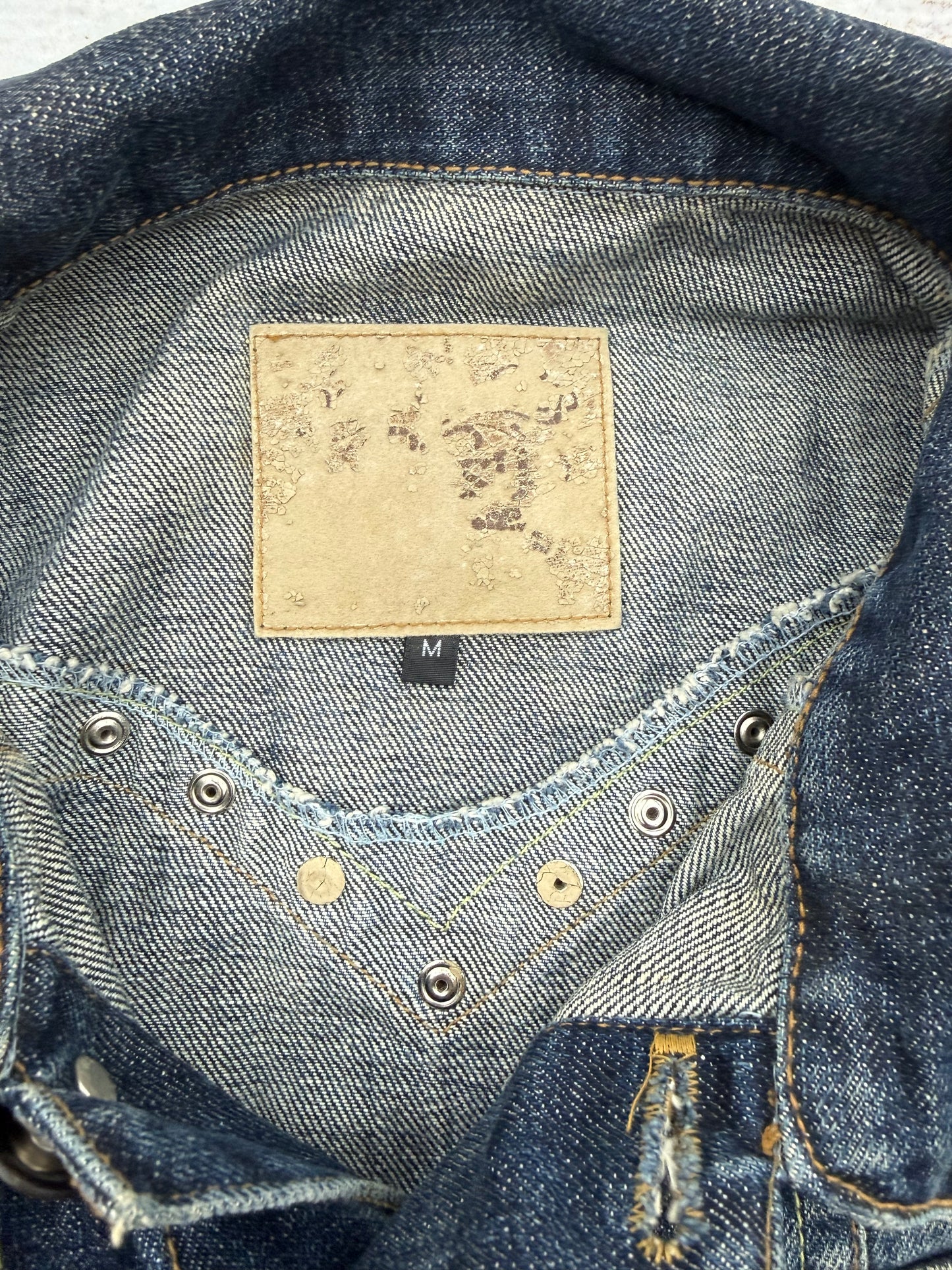 Vintage Evisu Men's Blue and Navy Vest size M ( uesd) 028