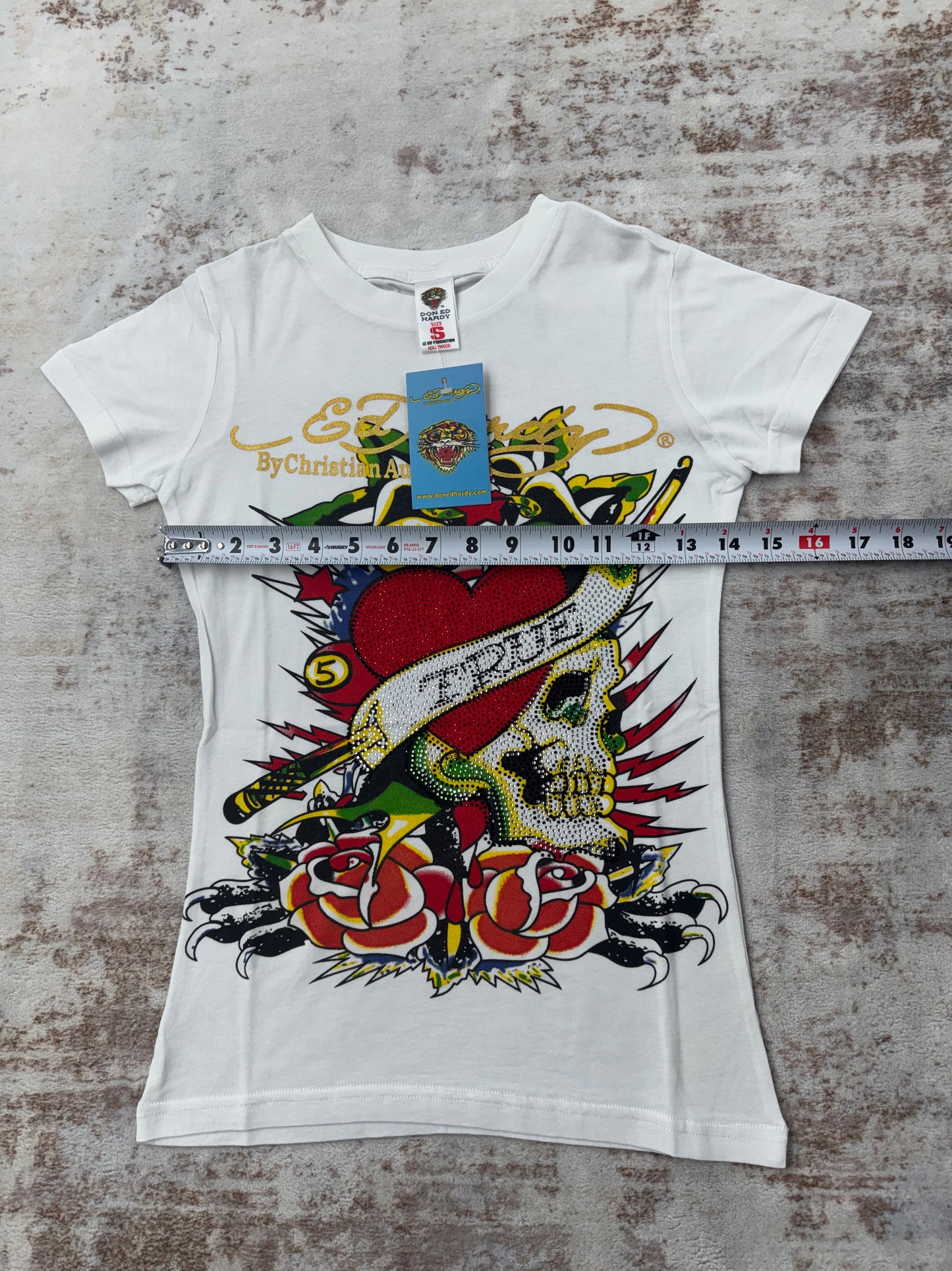 Vintage y2k ED Hardy & Christian audigier women Tee size S/M/L ( NEW)