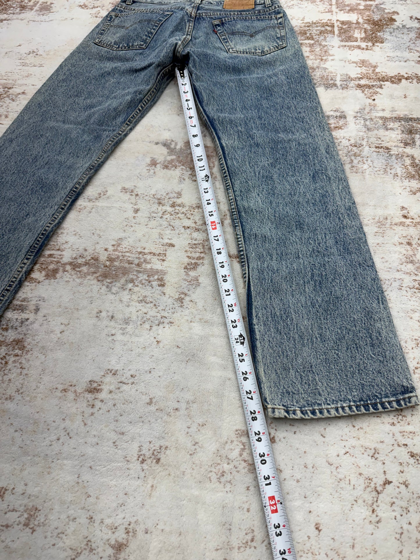 Men Vintage Levi’s 501 Acid Wash Denim Jeans Button Fly size 34x30
