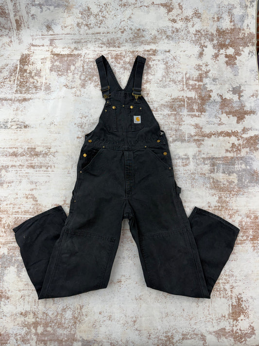 Vintage Carhartt Black Duck Double Knee Overalls Size 34x34