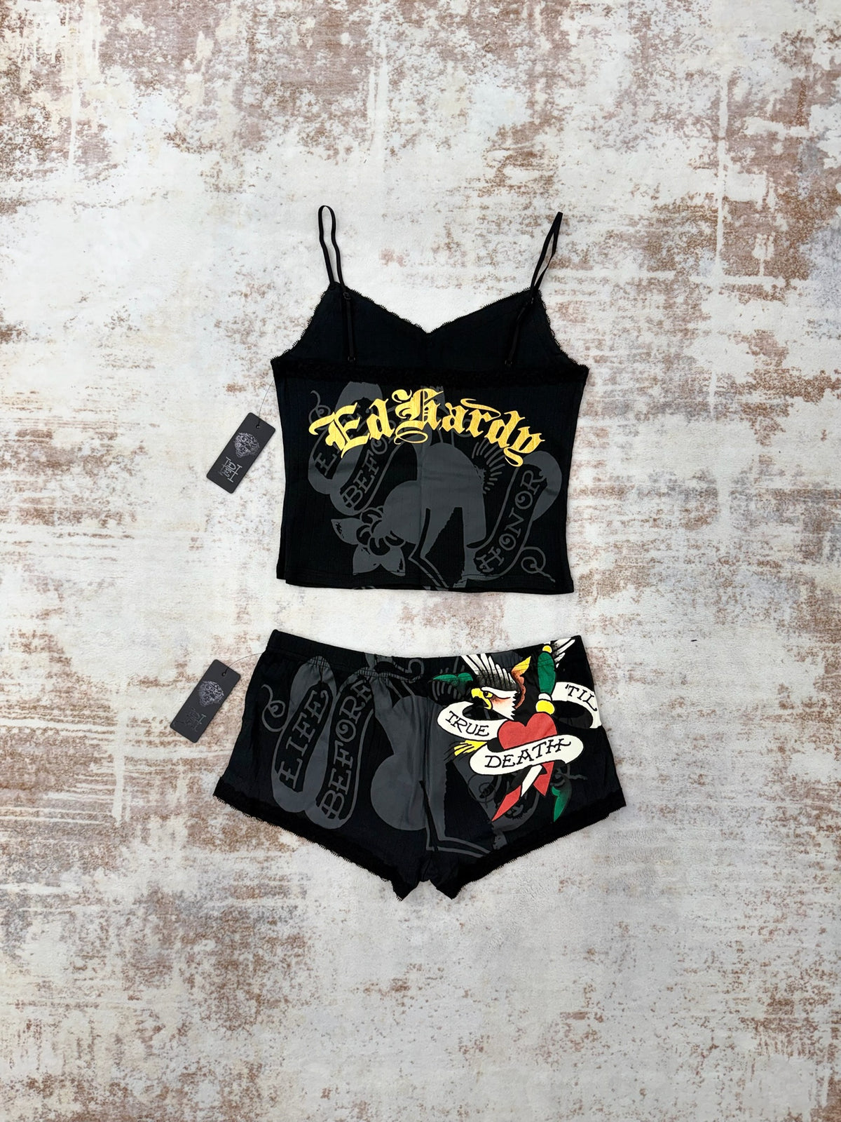 ED hardy  Cami PJ Short Set Y2K Style • Size L