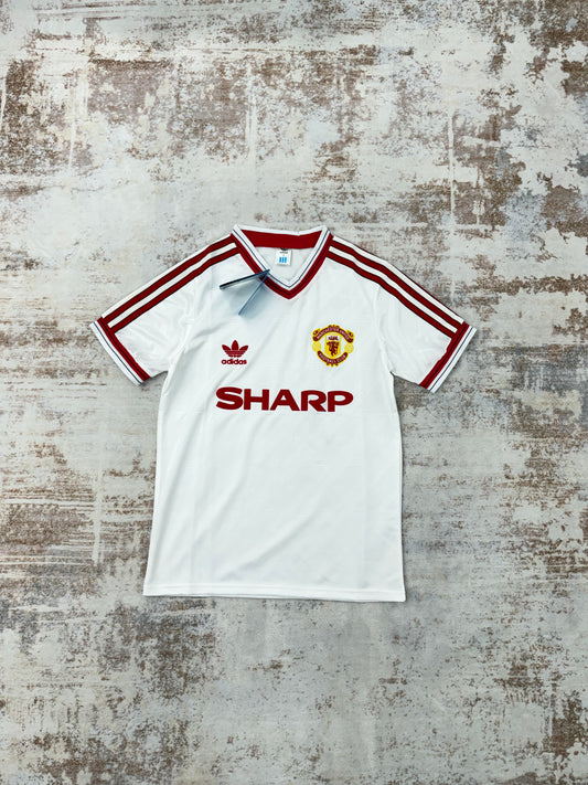 vintage  Manchester United 1986-1988 Adidas SHARP white away jersey S