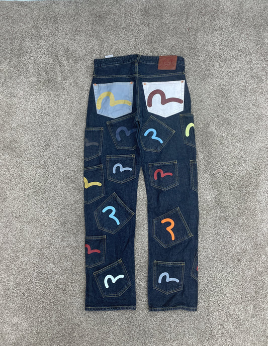 Y2k Evisu Raw Denim Relaxed fit MF Doom 32x30