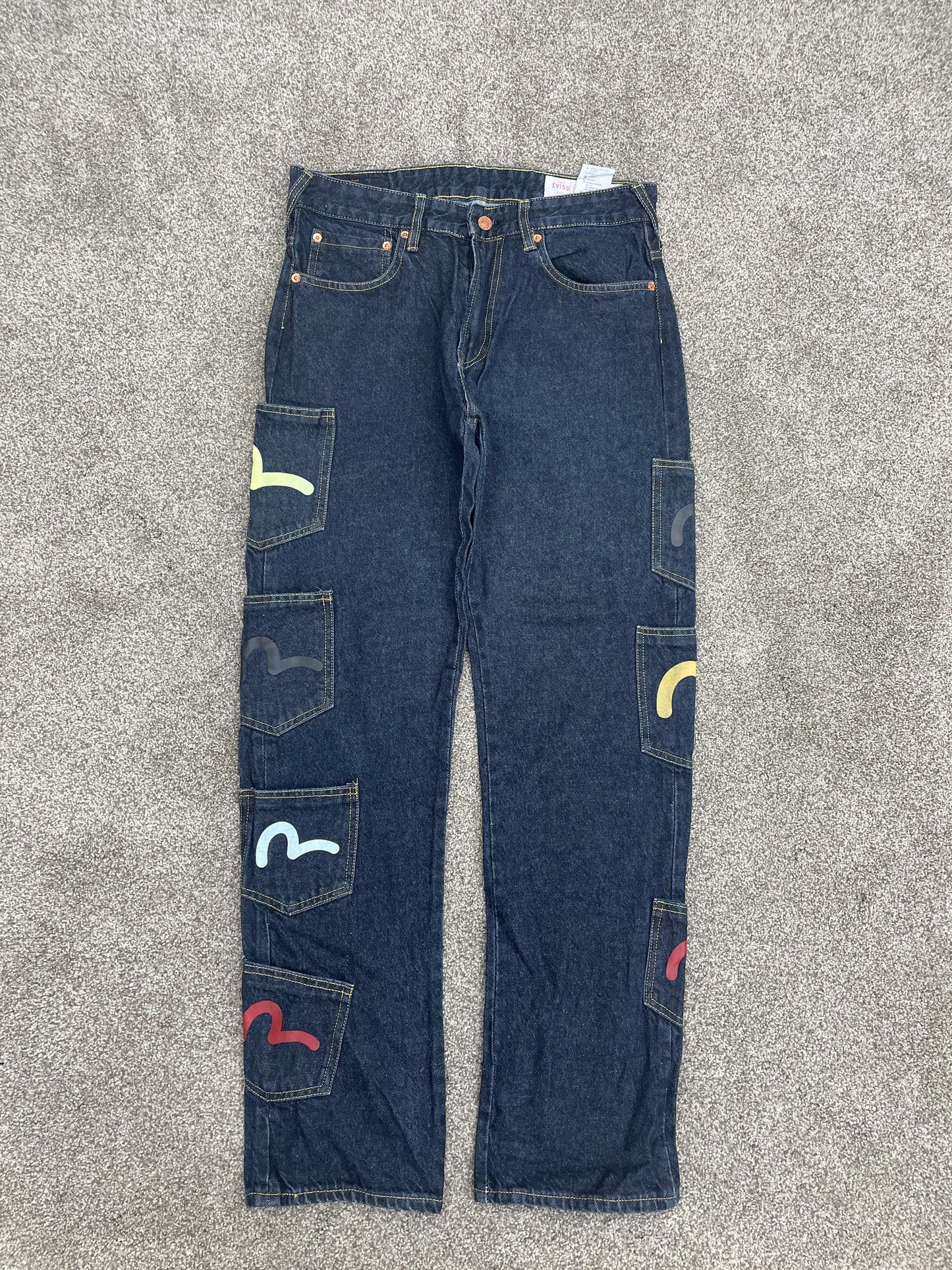 Y2k Evisu Raw Denim Relaxed fit MF Doom 32x30