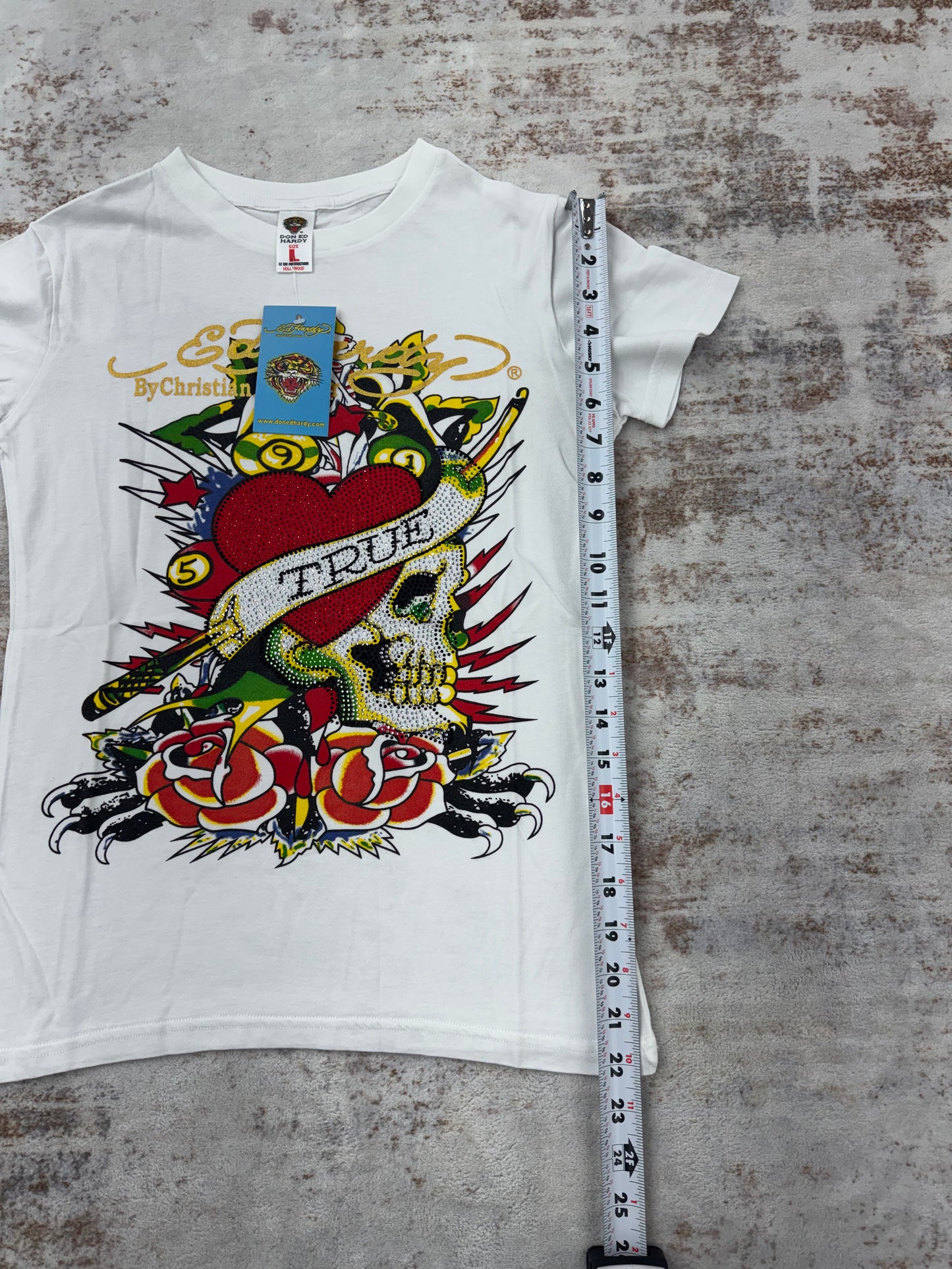 Vintage y2k ED Hardy & Christian audigier women Tee size S/M/L ( NEW)