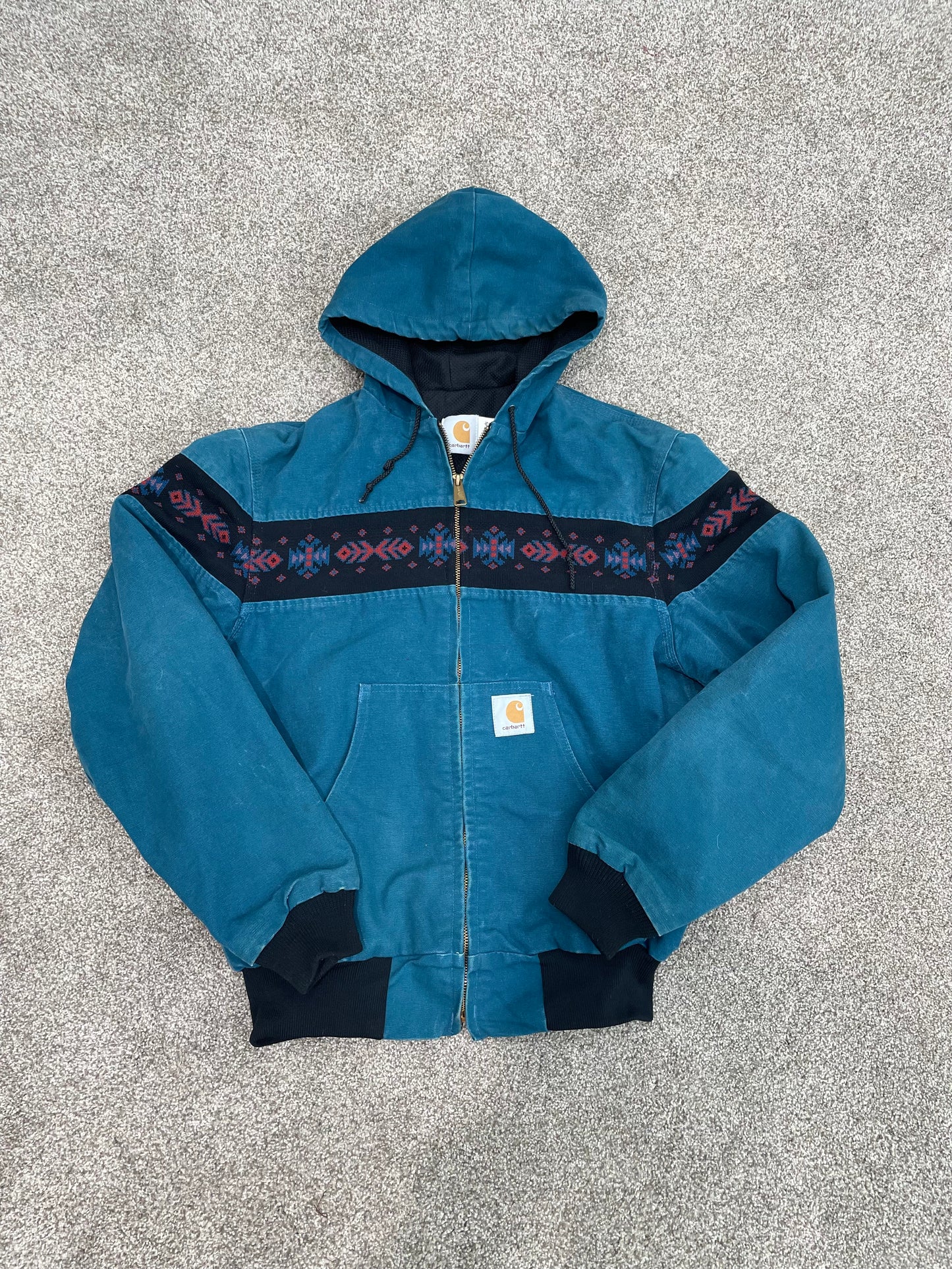 Vtg Carhartt hoodie Jacket Aztec 90s