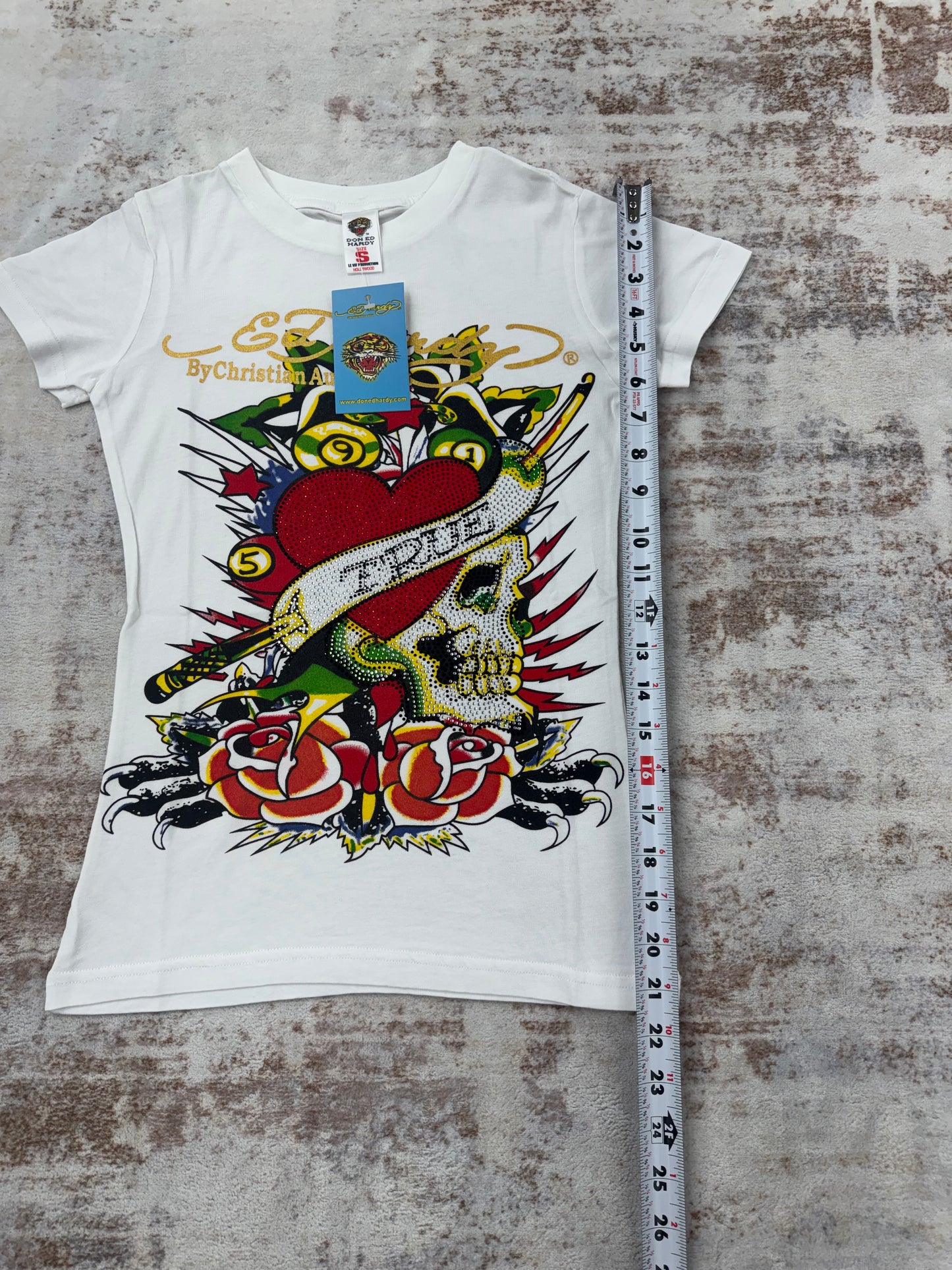 Vintage y2k ED Hardy & Christian audigier women Tee size S/M/L ( NEW)