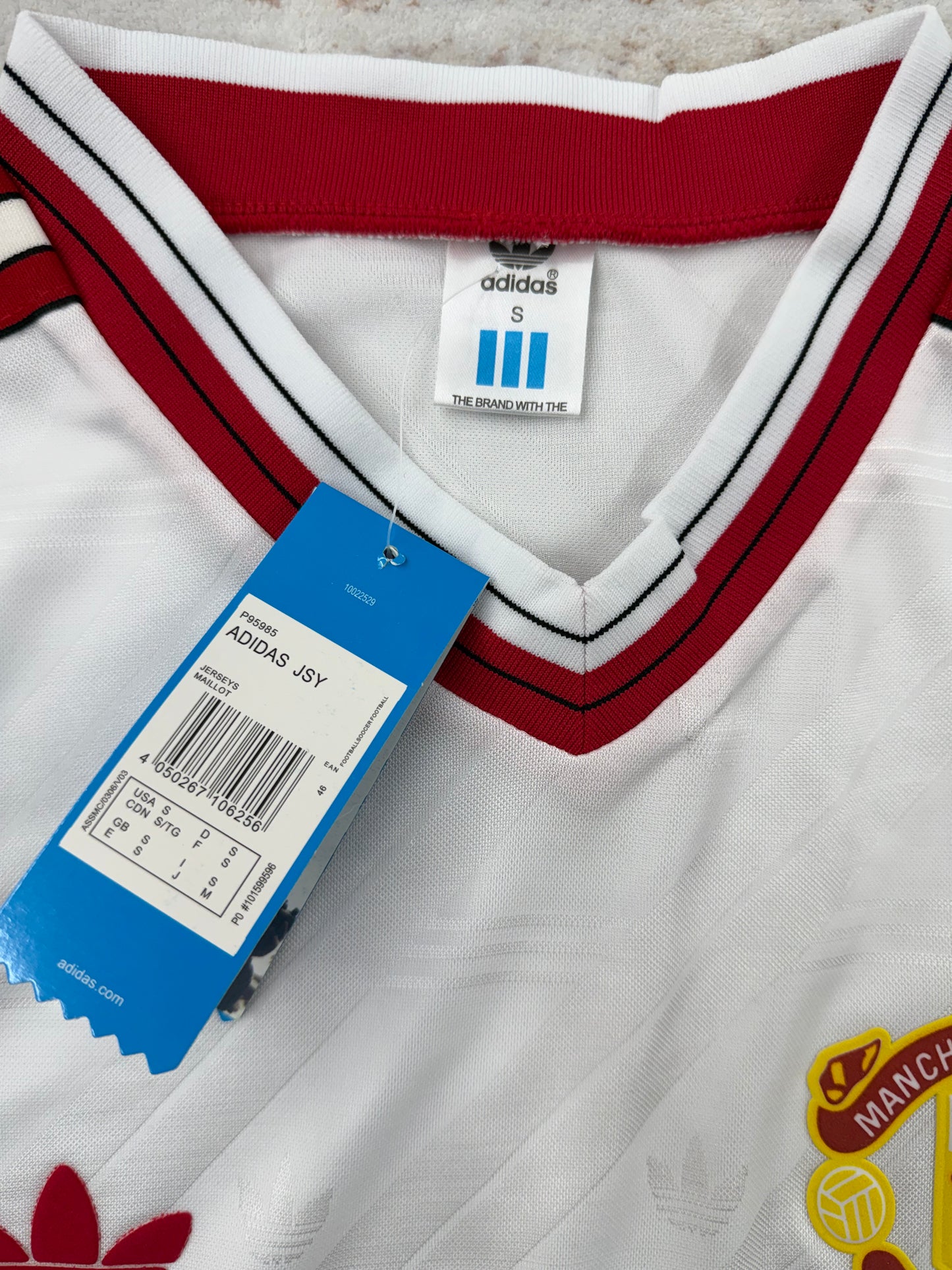 vintage  Manchester United 1986-1988 Adidas SHARP white away jersey S