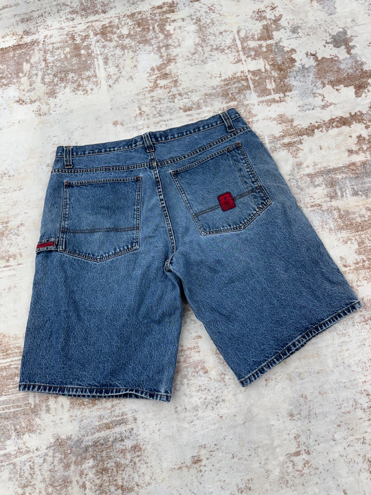 . US Polo ASSN Shorts Mens 40 Blue Denim Jorts Baggy Y2K Skater Carpenter Hip Hop