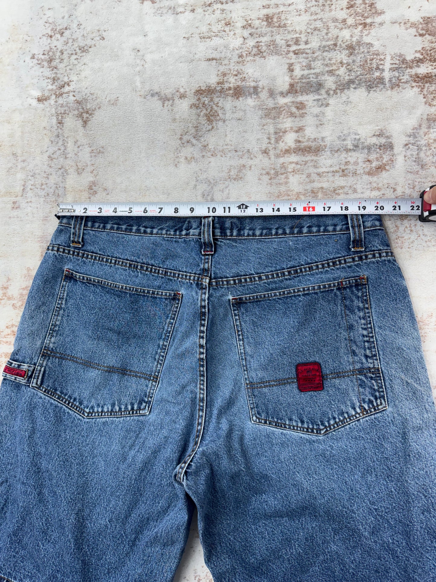 . US Polo ASSN Shorts Mens 40 Blue Denim Jorts Baggy Y2K Skater Carpenter Hip Hop