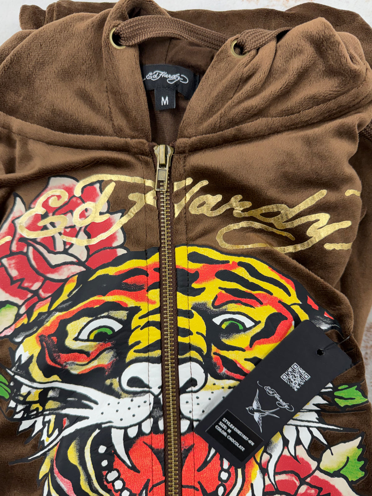❤️Ed Hardy Velour burgundy Tracksuit Set • Y2K Style • Size XS/S/M ( brand new)