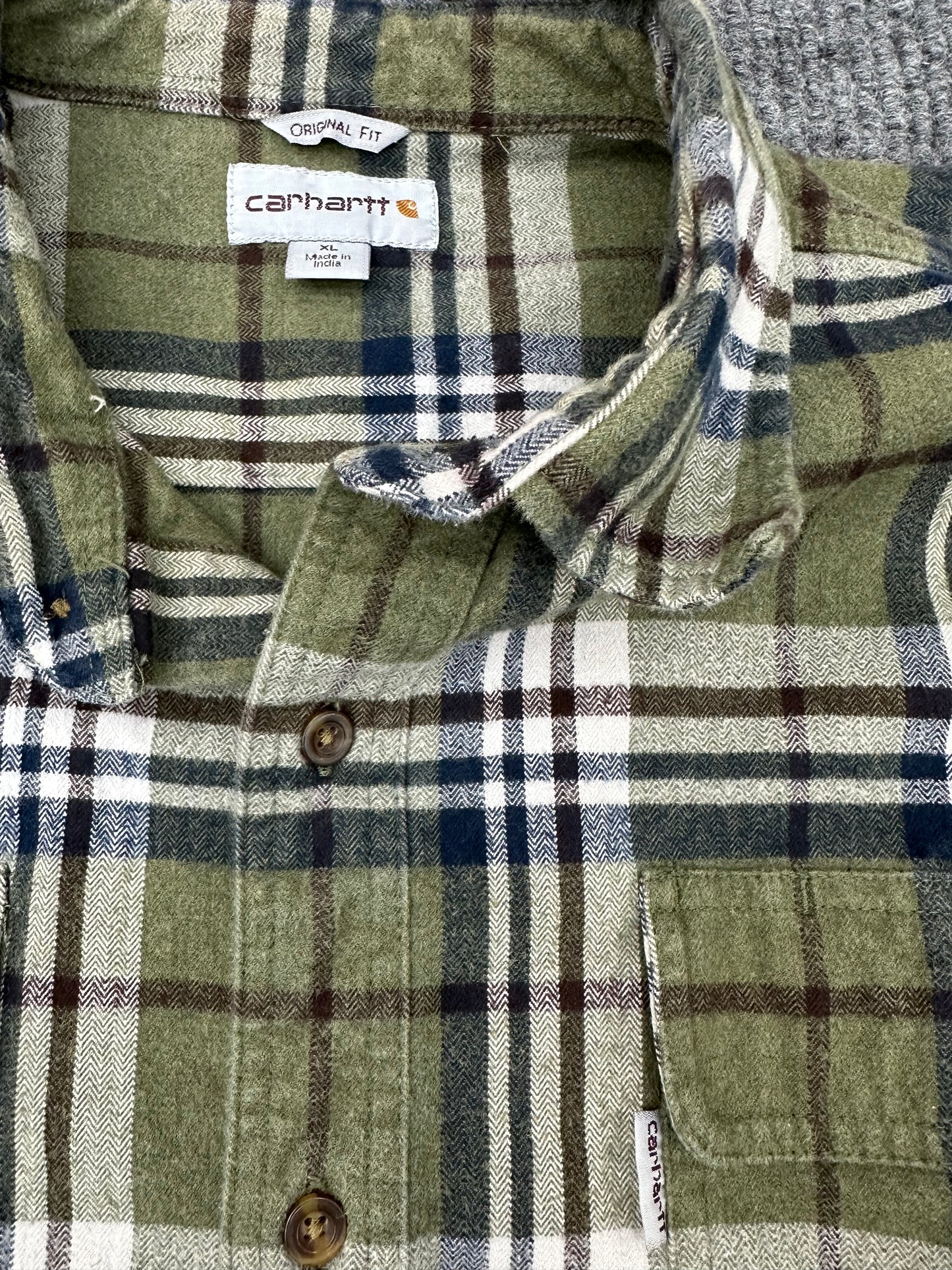 Green Carharrtt Flannel Shirt Size L/XL